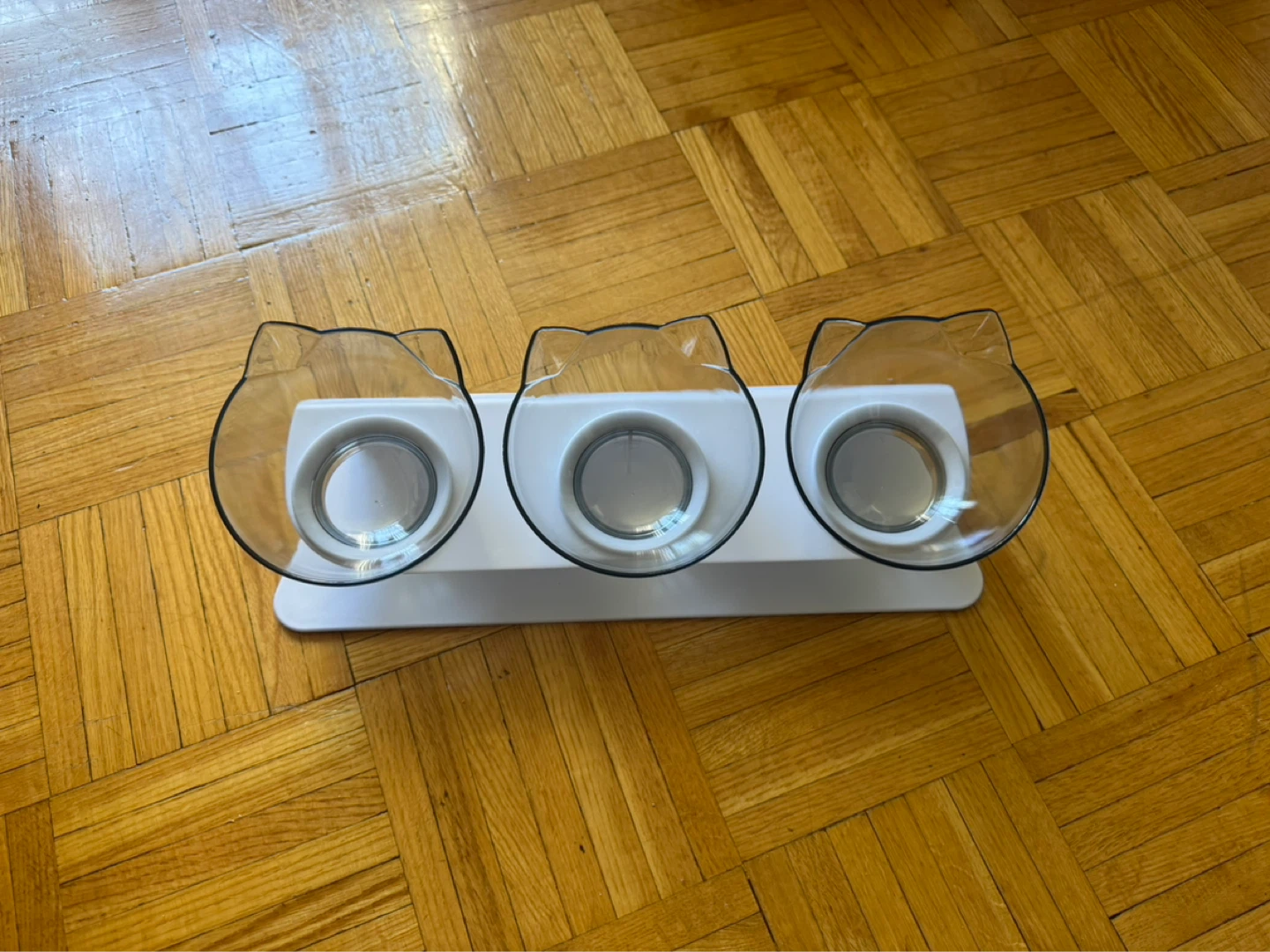 Triple Cat Bowls with Stand