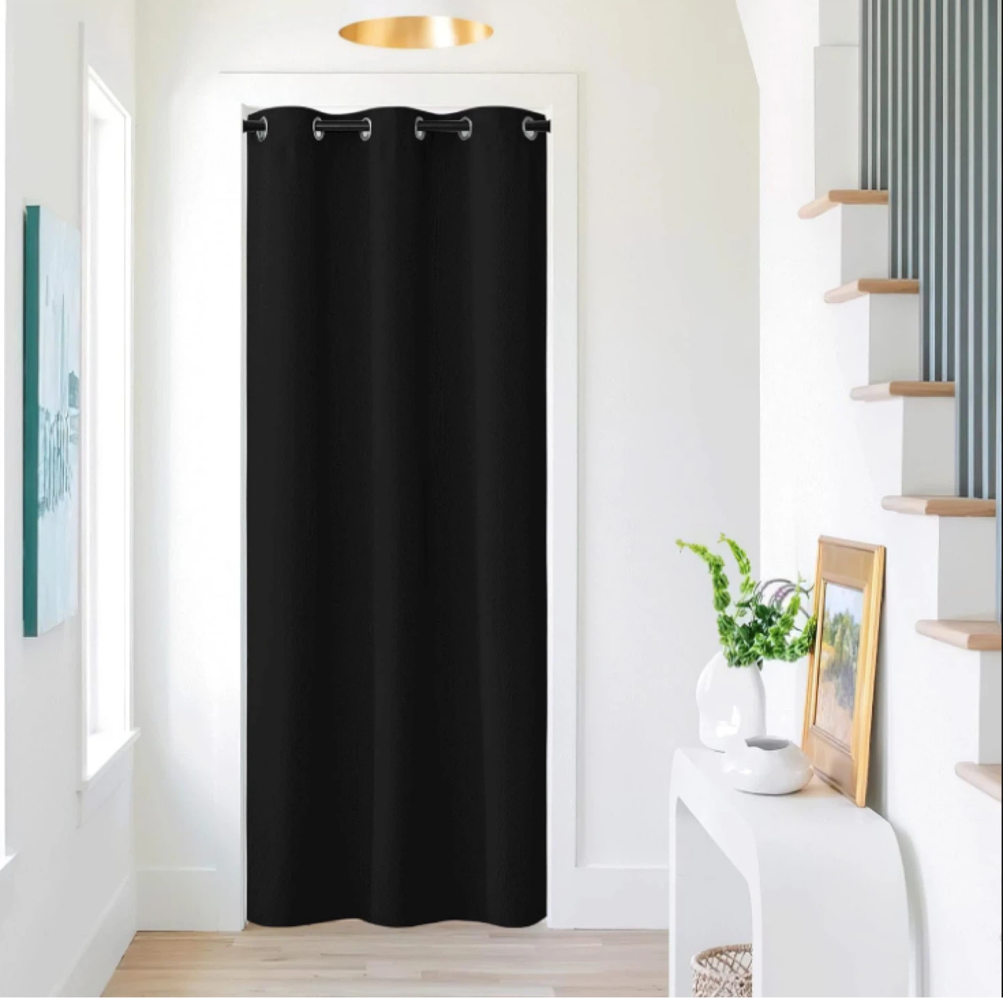 Blackout curtain for doorway/window + Tension Rod