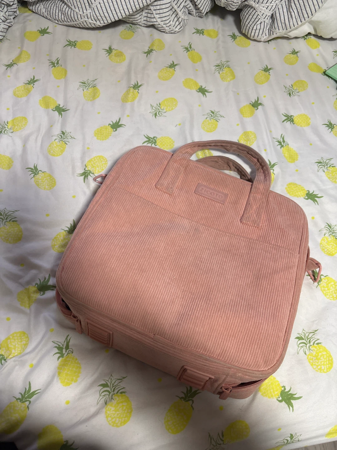 Pink Corduroy Binder / Organizer Bag - photo 2