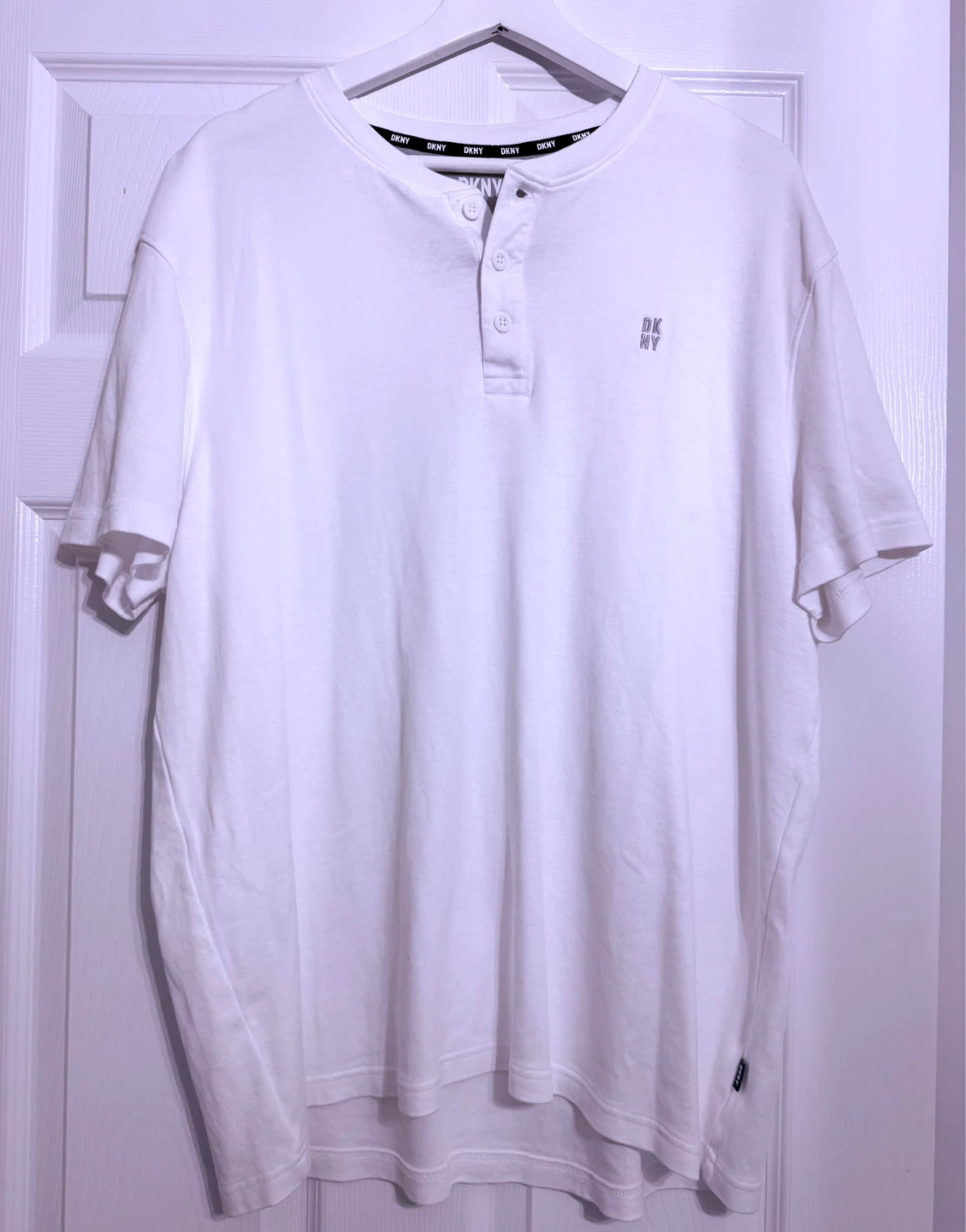 DKNY Men's White Henley Shirt - XL - photo 2