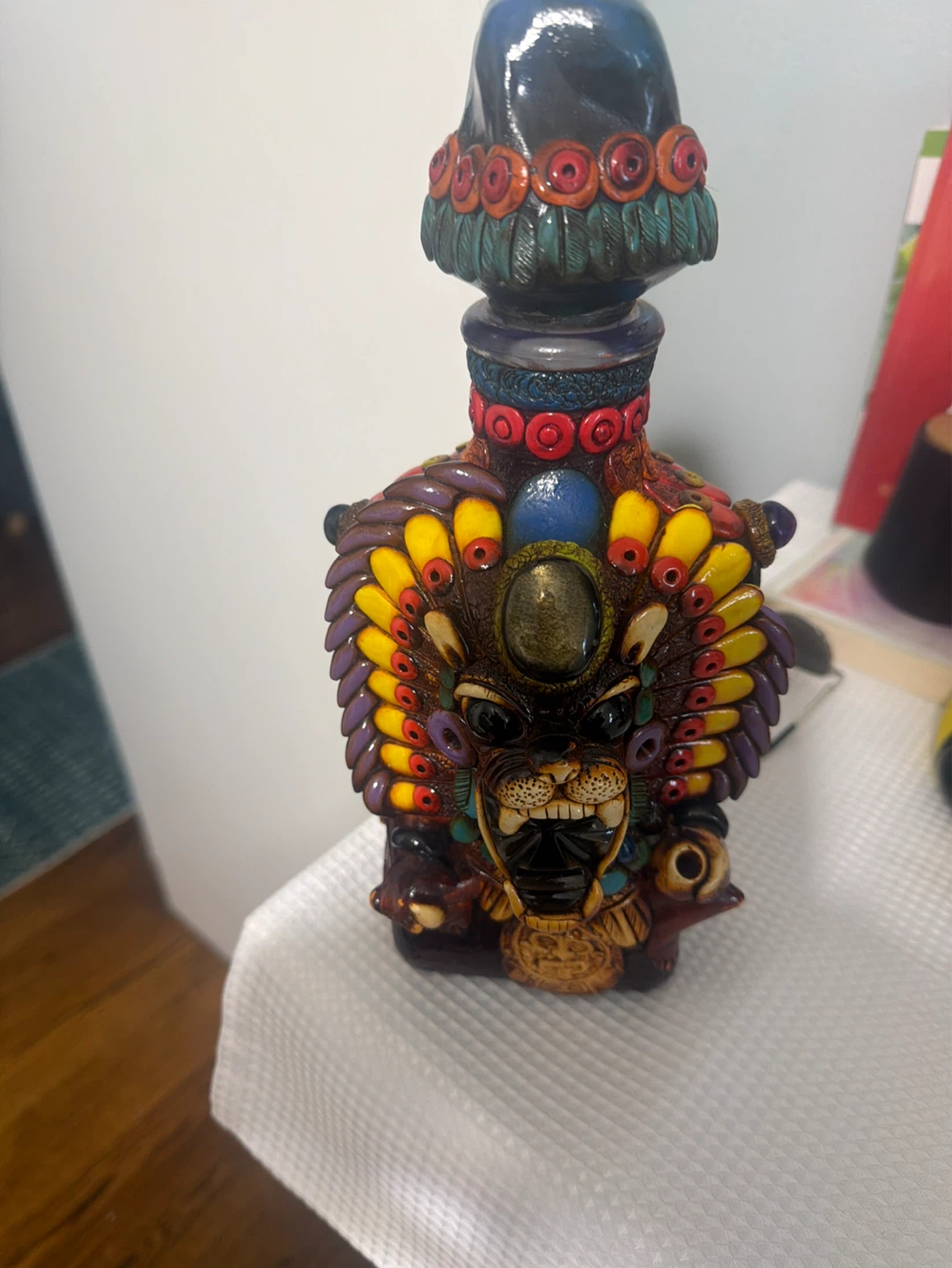 Decorative Bottle with Figurine Top