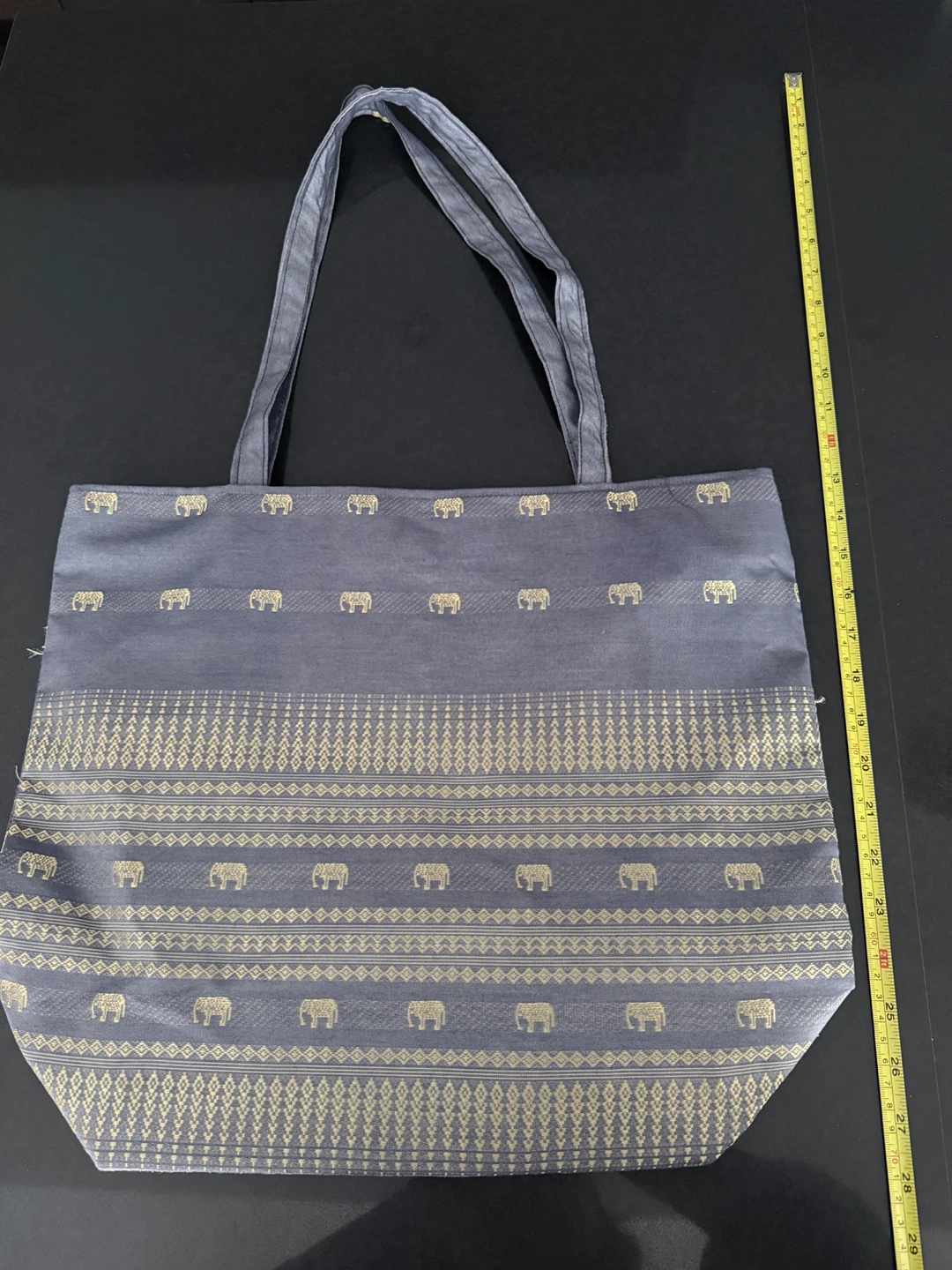 pastel purple tote bag with elephant pattern - photo 4