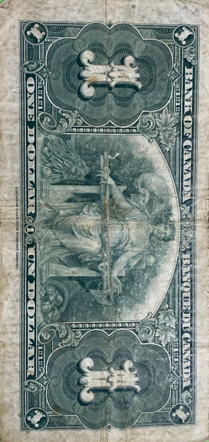 Bank of Canada One Dollar Bill - 1937 - photo 2