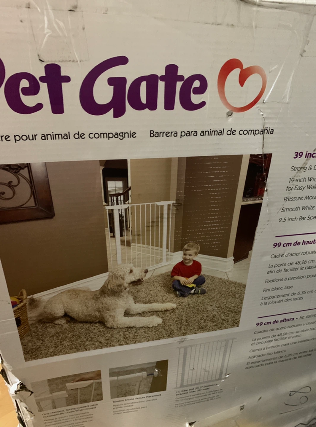 Steel Pet Gate - 39 inches Tall