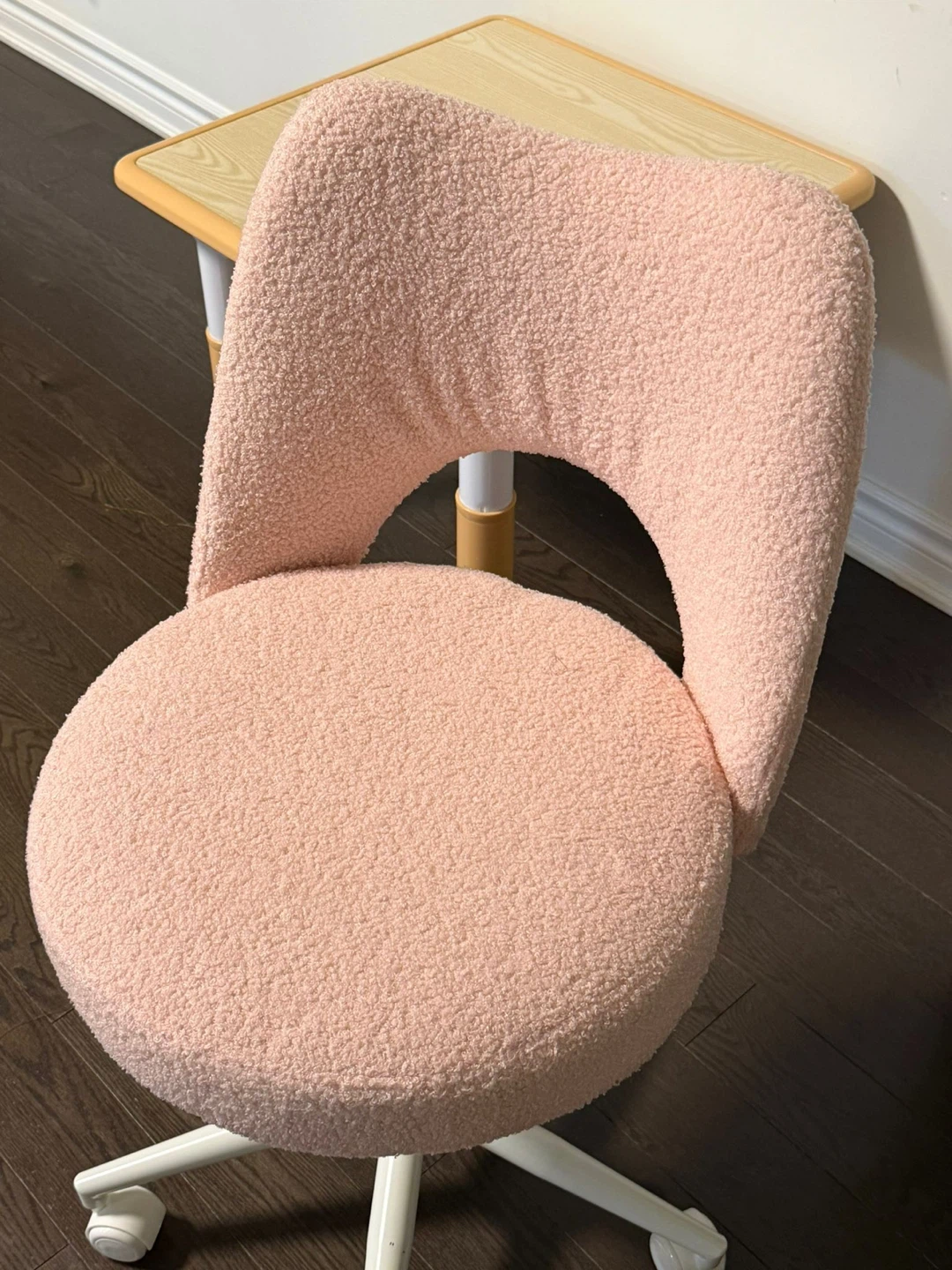 Pink Sherpa Swivel Office Chair