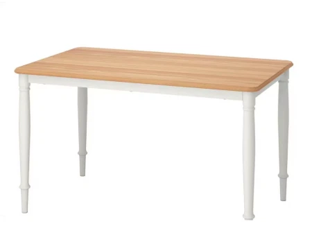Dining Table - Wood Top & White Base