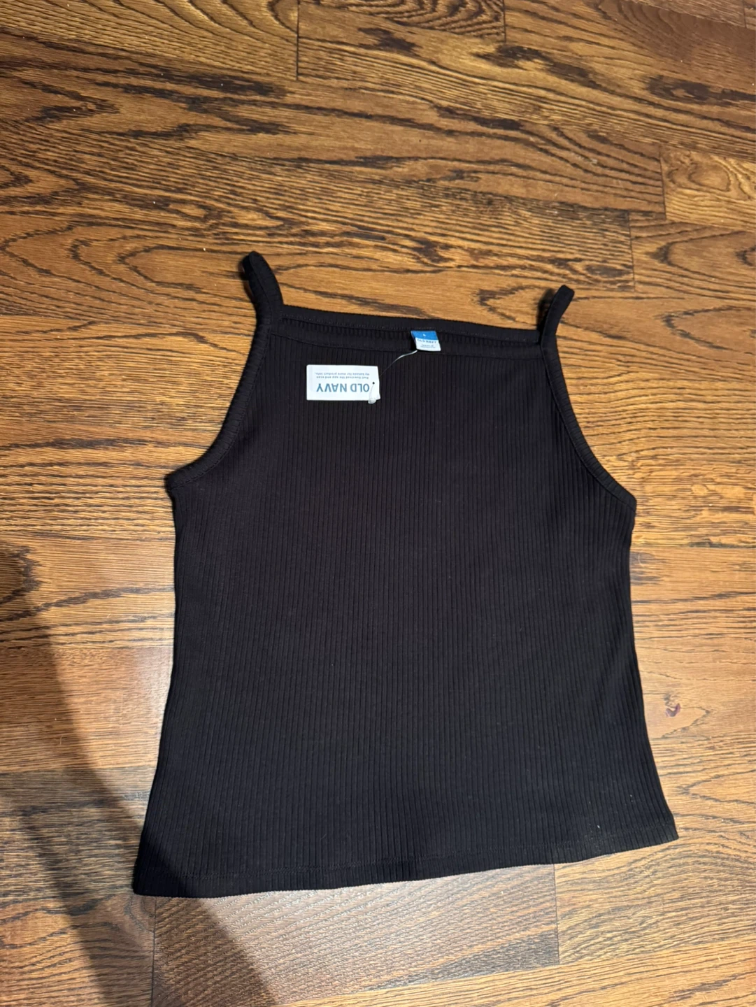 Old Navy Black Ribbed Tank Top - Size L