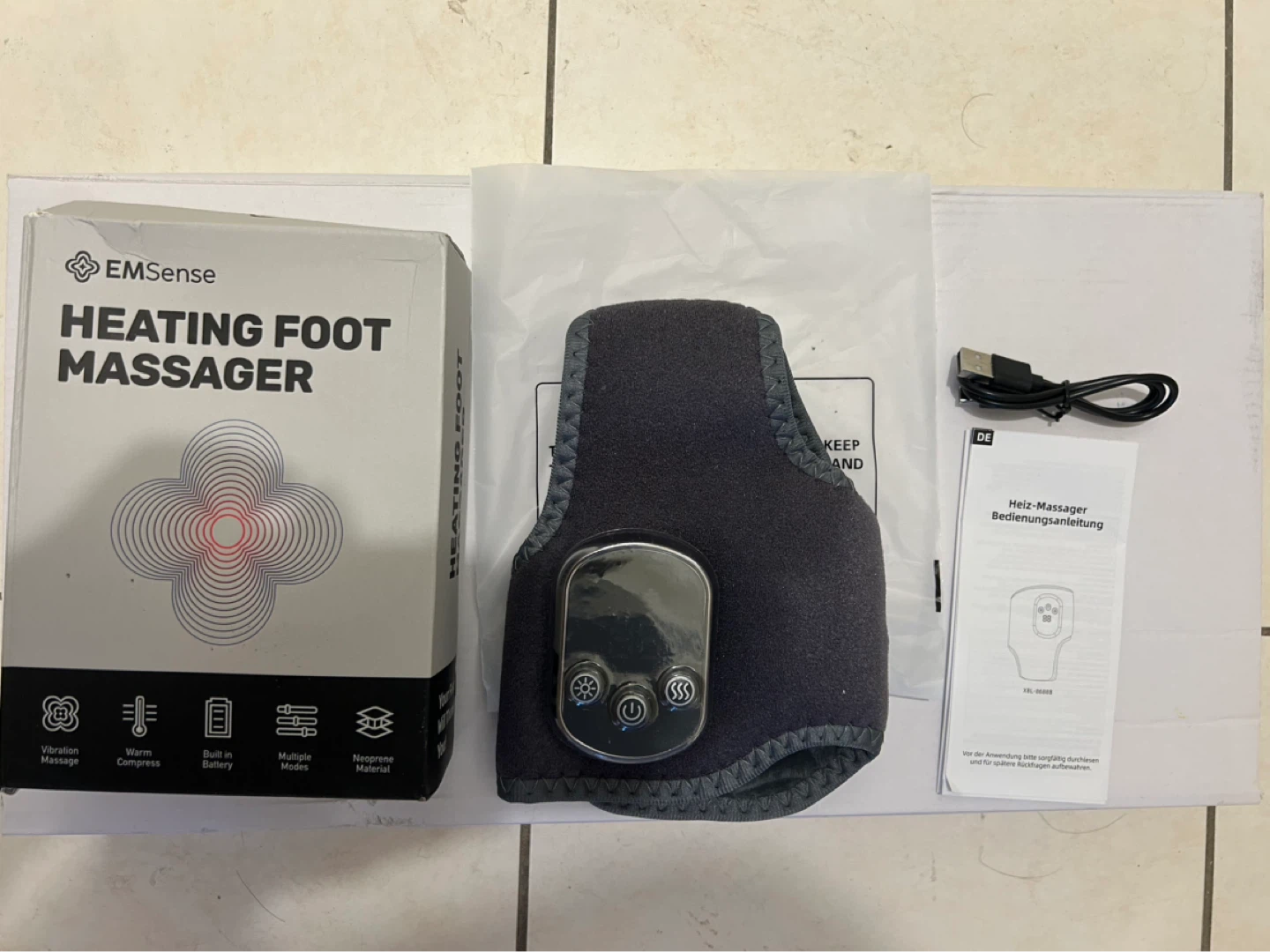 EMSense Heating Foot Massager with Vibration and Warm Compress - photo 5