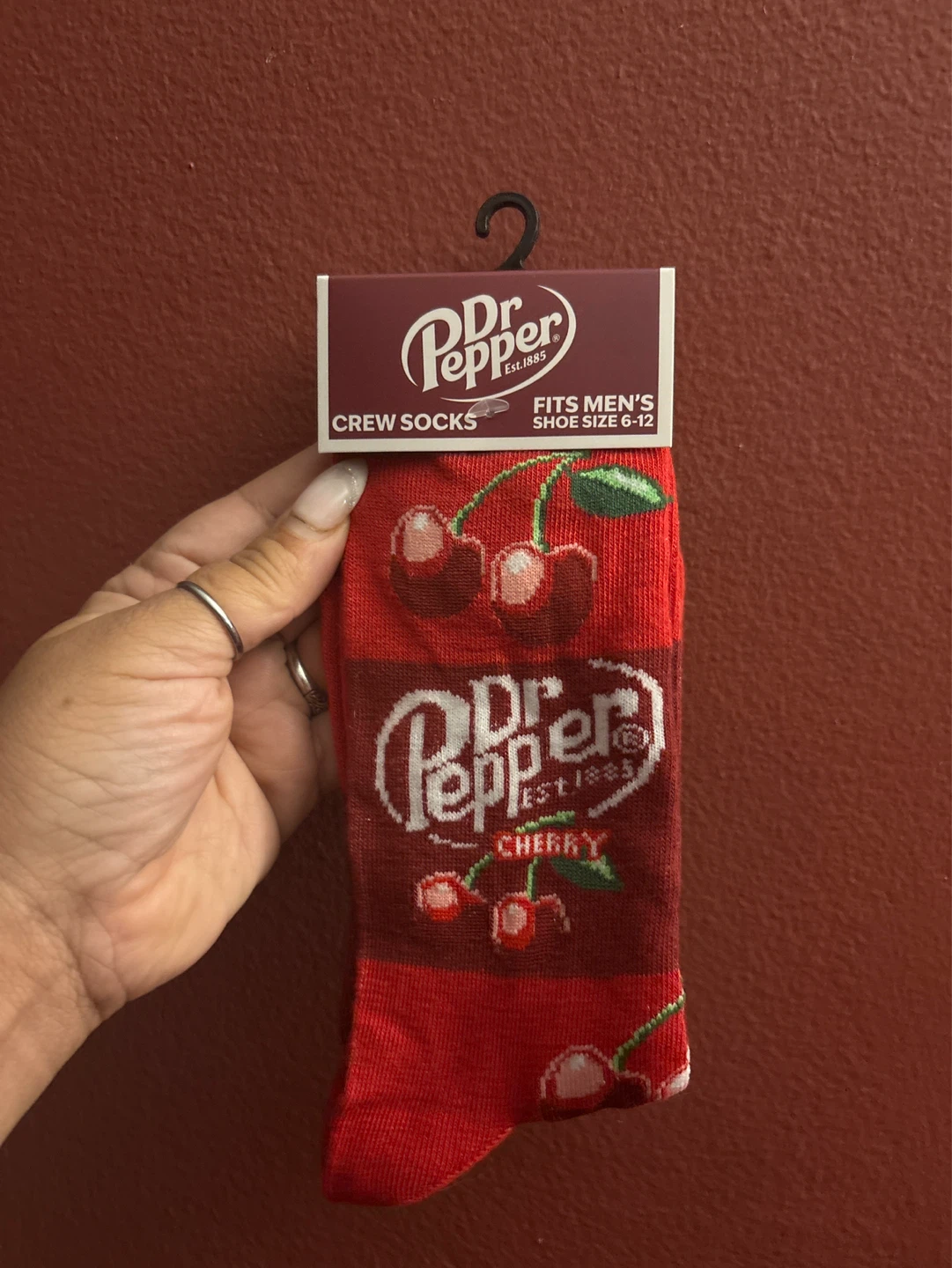 ⚽️ Collectible Dr. Pepper Cherry Crew Socks - Men's Size 6-12