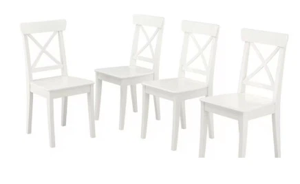 Set of 2 White Dining Chairs
