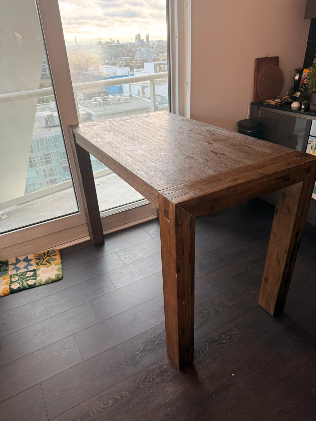 Wooden dining table & 2 chairs