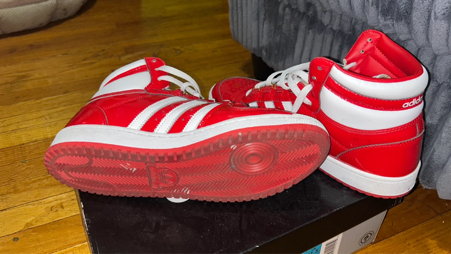 Adidas Top Ten High Top Sneakers Red White US 11.5 - photo 4