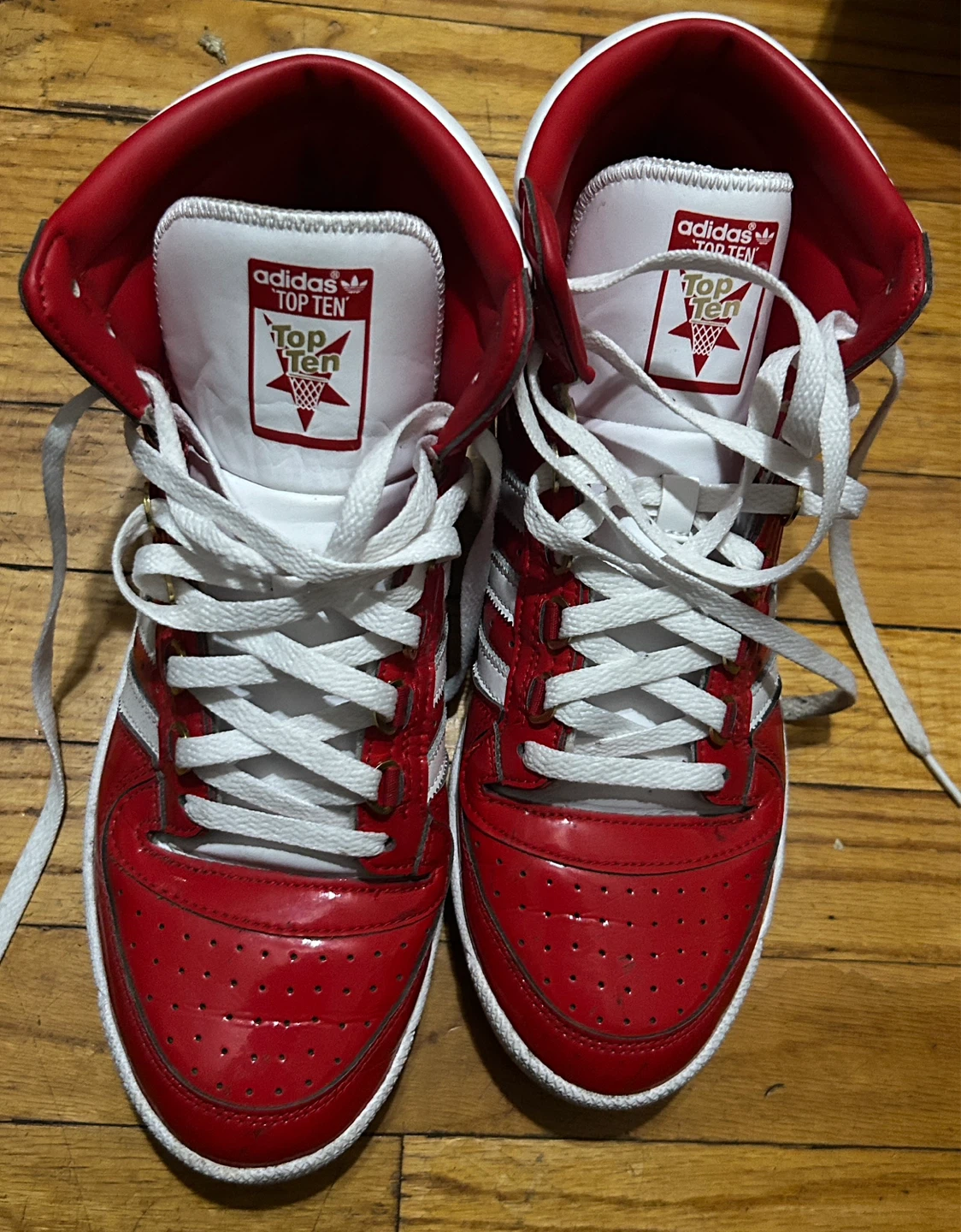 Adidas Top Ten High Top Sneakers Red White US 11.5
