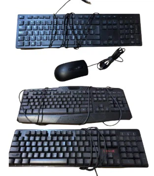 Black Wired Keyboard and Mouse Combo