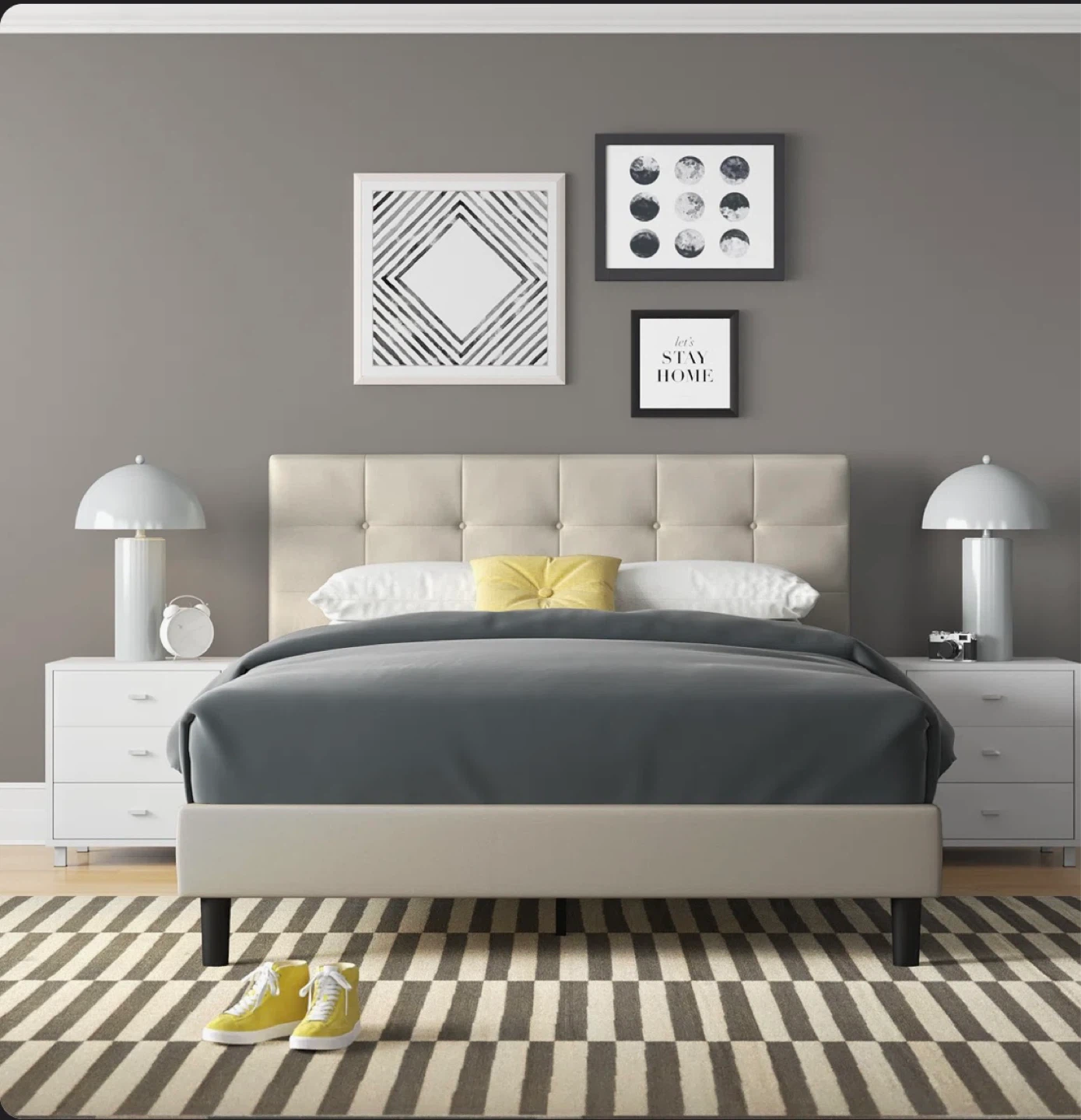 Tufted Upholstered Bed Frame