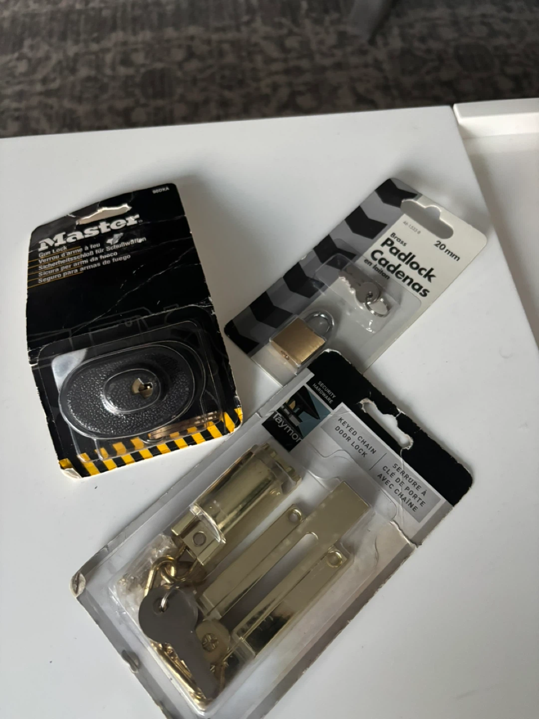 Master Gun Lock, Taymor Keyed Door Lock & Brass Padlock