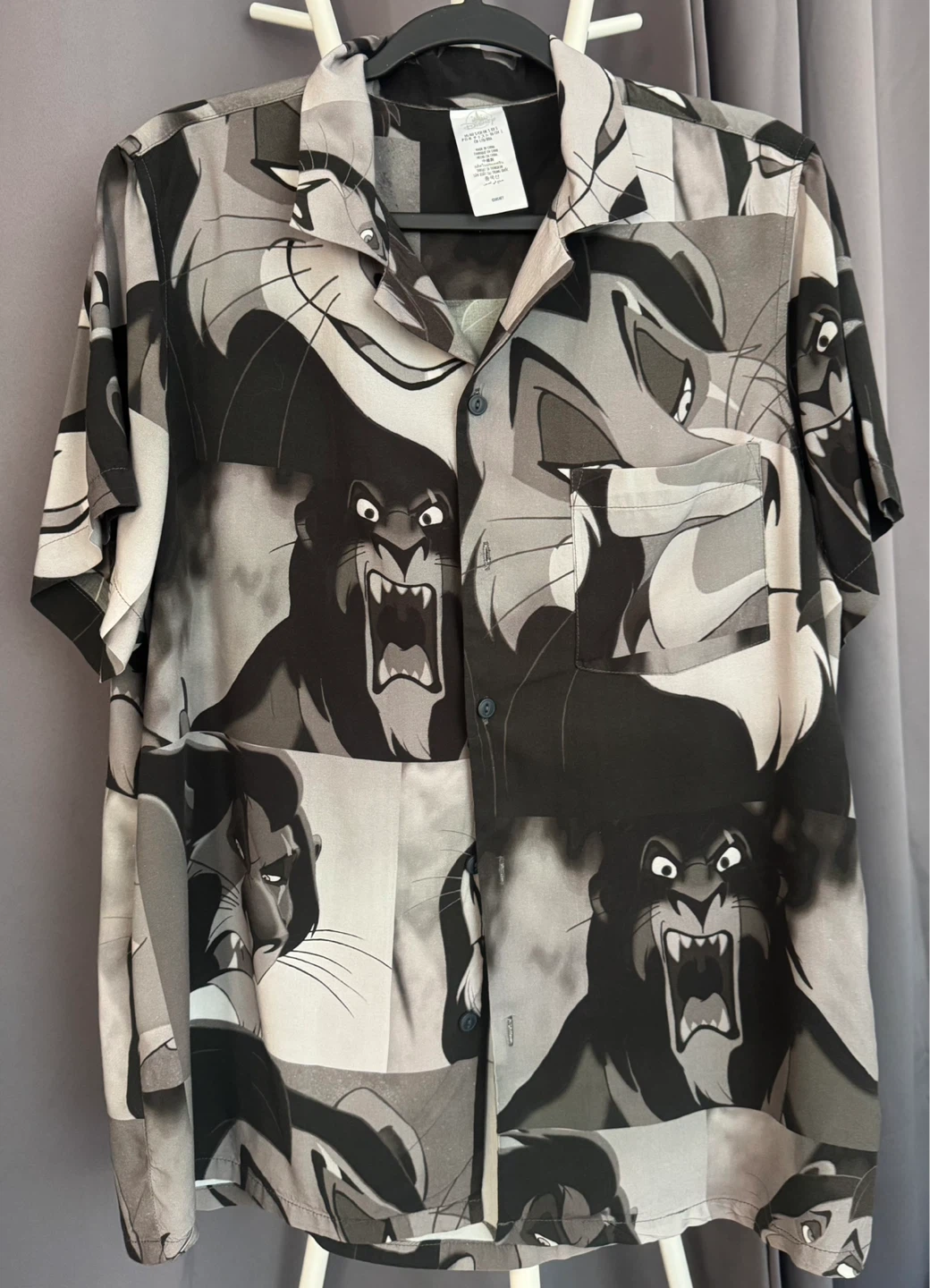 Disney The Lion King Scar Short Sleeve Button Up Shirt