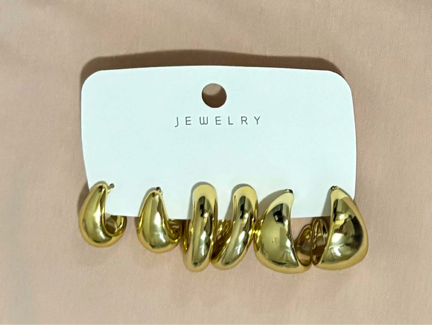 Gold-tone Hoop Earrings Set-    All For $5