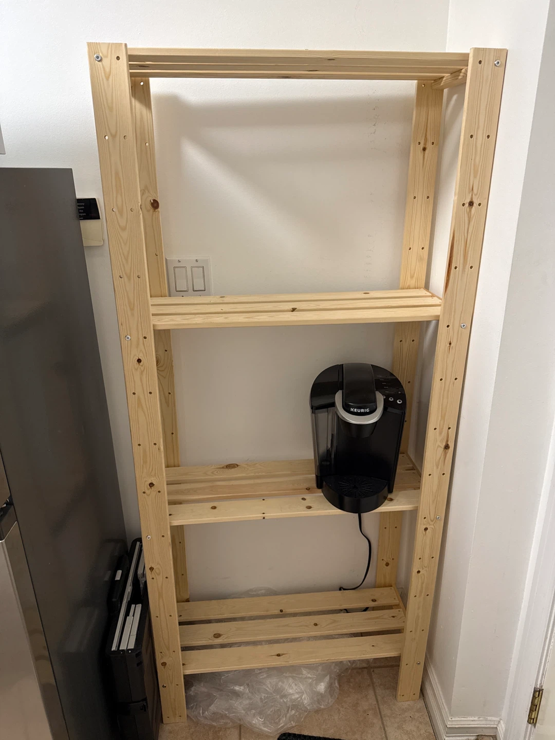 Wooden 4-Tier Shelf Unit