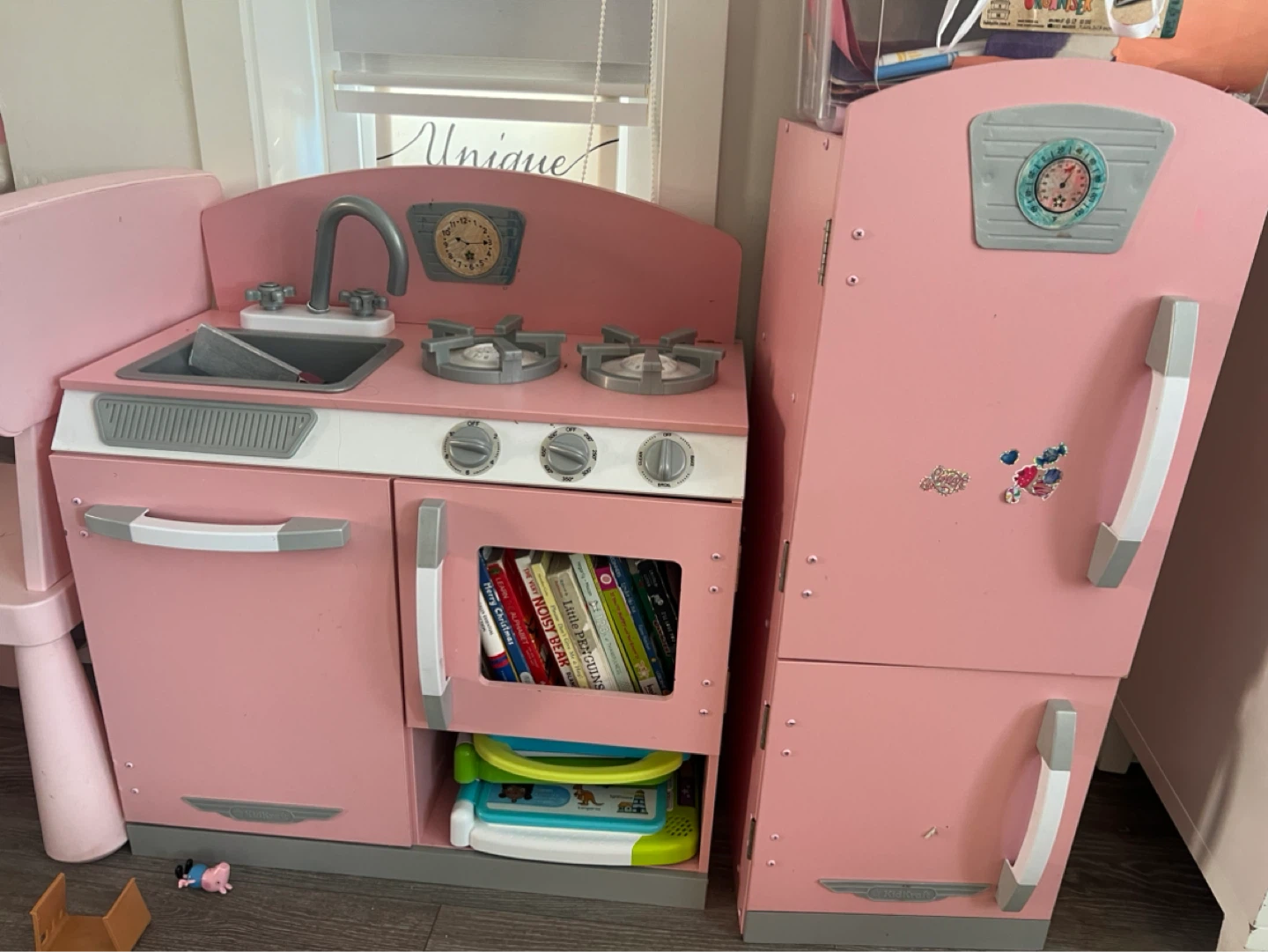KidKraft Pink Play Kitchen with Refrigerator