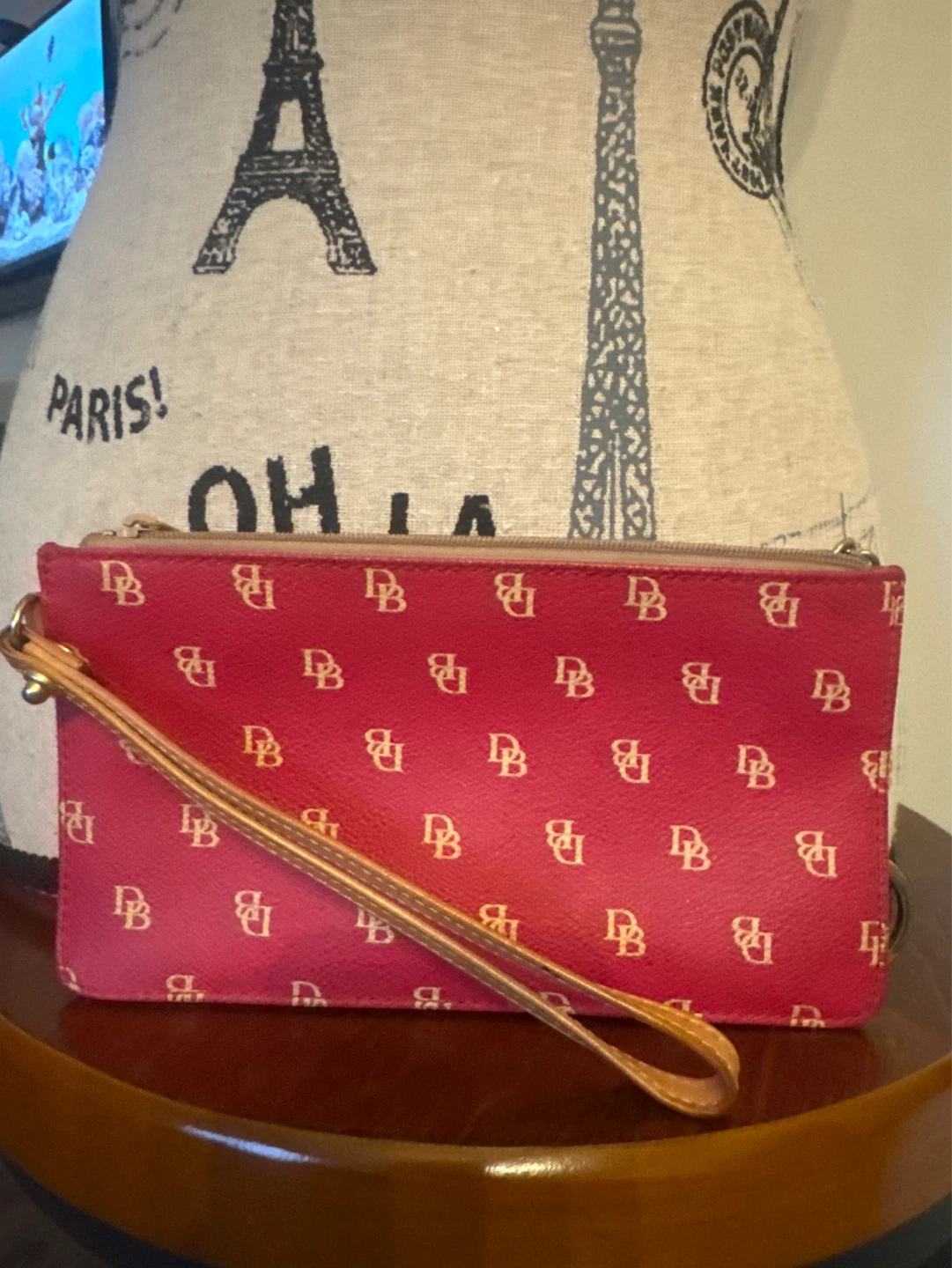 Dooney & Bourke Redish Pink Monogram Wristlet