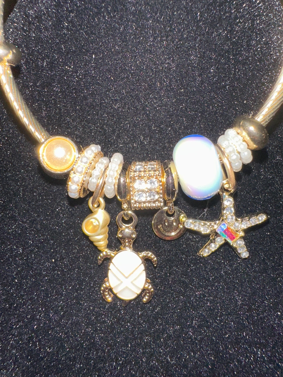 Gold Charm Bracelet with Sea Turtle and Starfish - photo 3