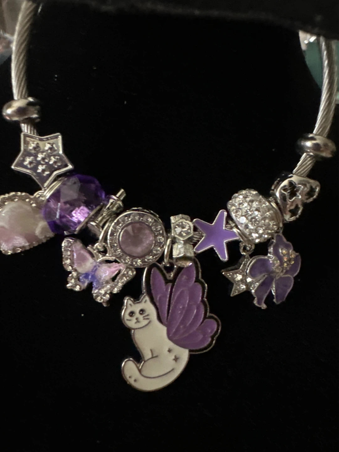 Charm Bracelet with Cat, Butterfly, and Star Charms - photo 2