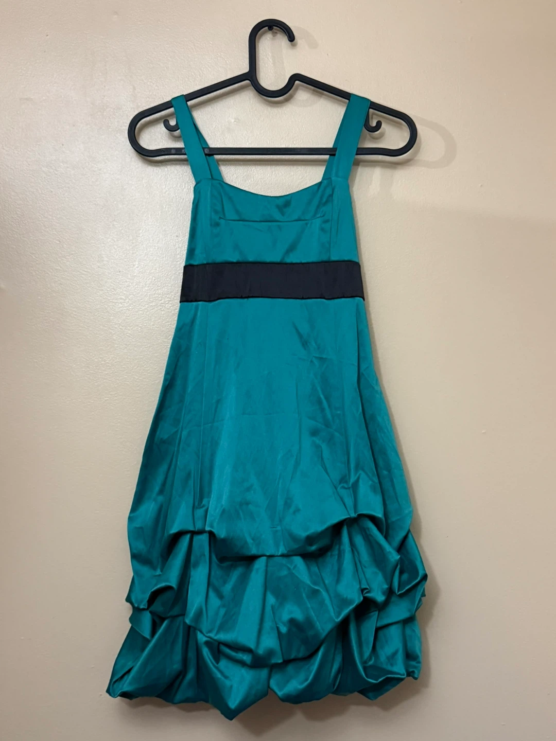 Teal Satin Bubble Dress Kids size 14 - photo 3