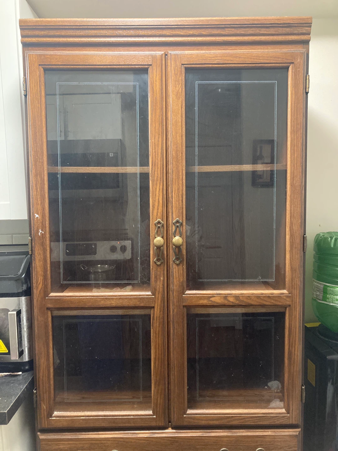 Wooden Display Cabinet with Glass Doors