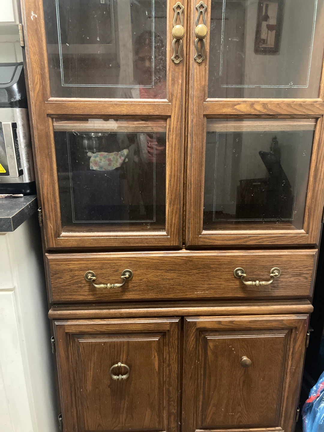 Wooden Display Cabinet with Glass Doors - photo 2