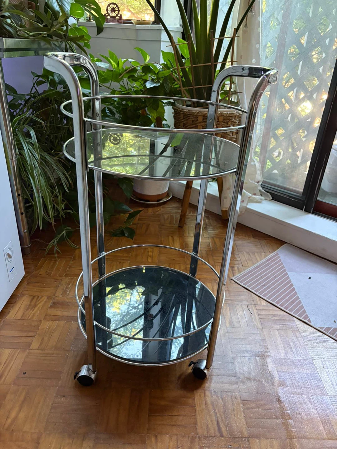 Chrome and Glass Bar Cart