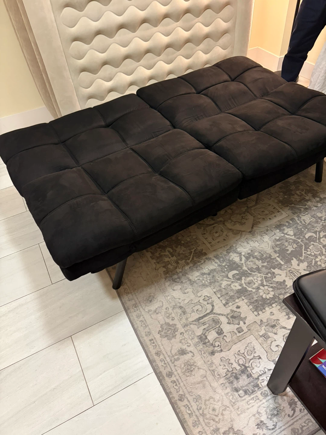Black memory foam futon sofa - photo 2