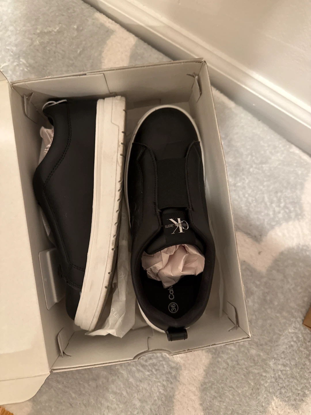 Calvin Klein Black Slip-On Sneakers Size 36