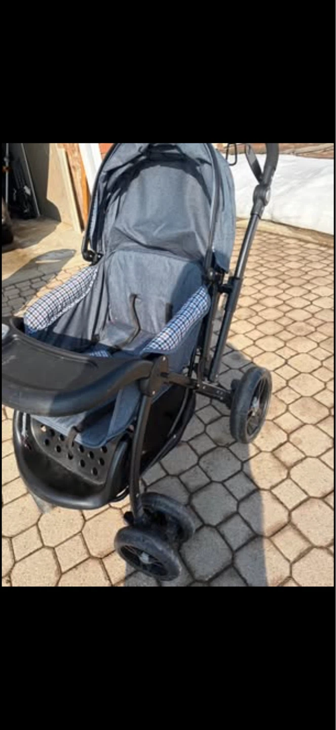 Black Baby Stroller with Tray