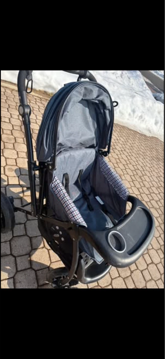 Black Baby Stroller with Tray - photo 2