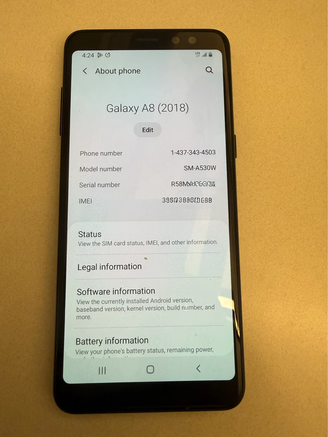 Samsung Galaxy A8 (2018) Smartphone