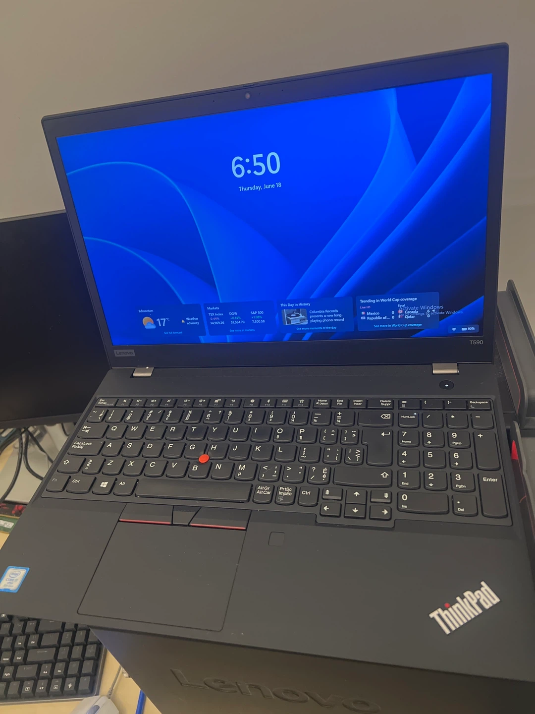 Lenovo ThinkPad T590 Laptop intel i7 8665u 16G 256G win11 pro