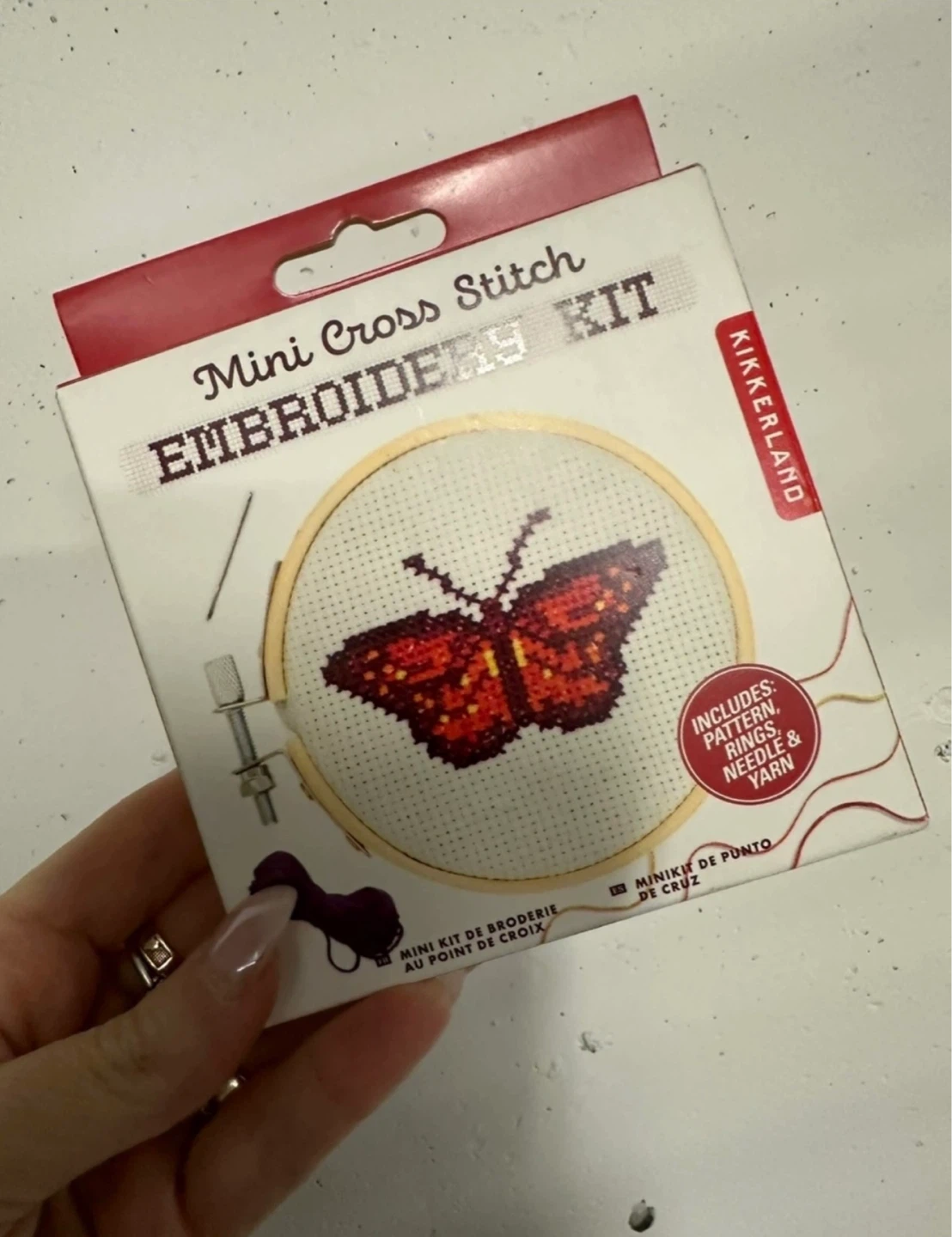 ⚽️Kikkerland Mini Cross Stitch Embroidery Kit - Butterfly