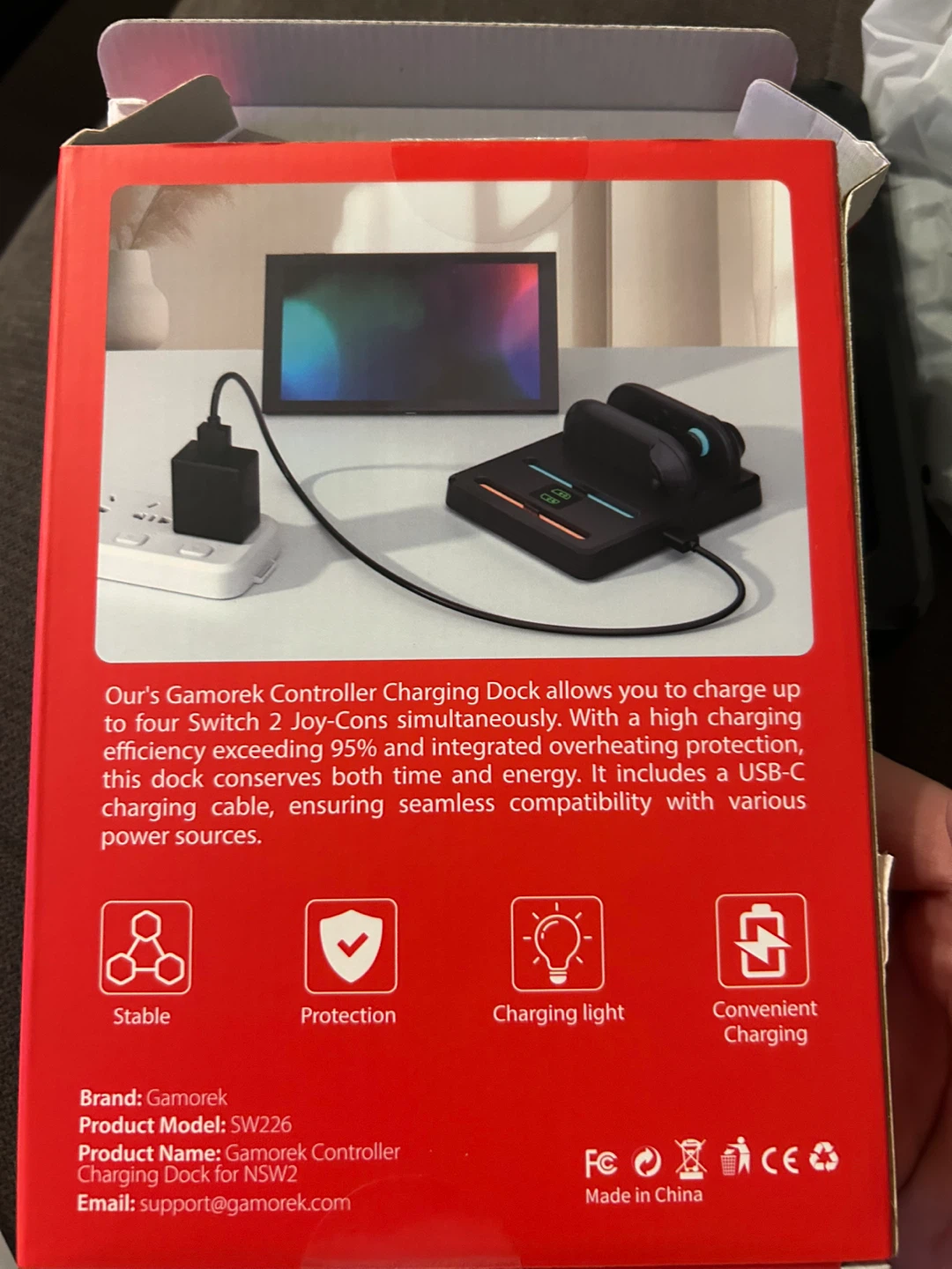 Gamorek Controller Charging Dock for Switch Joy-Cons - photo 2