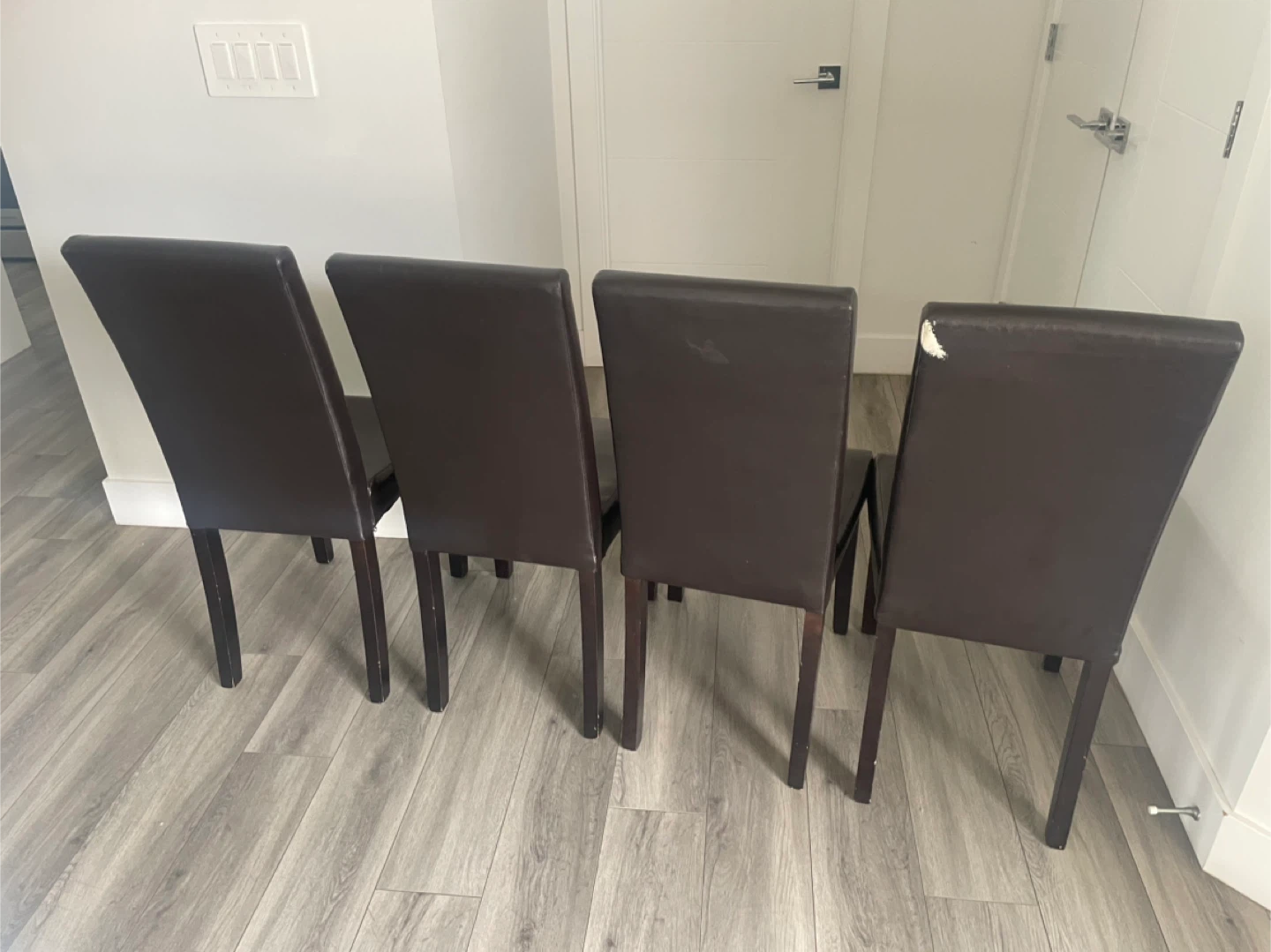 4 Leather Dining Chairs - photo 4