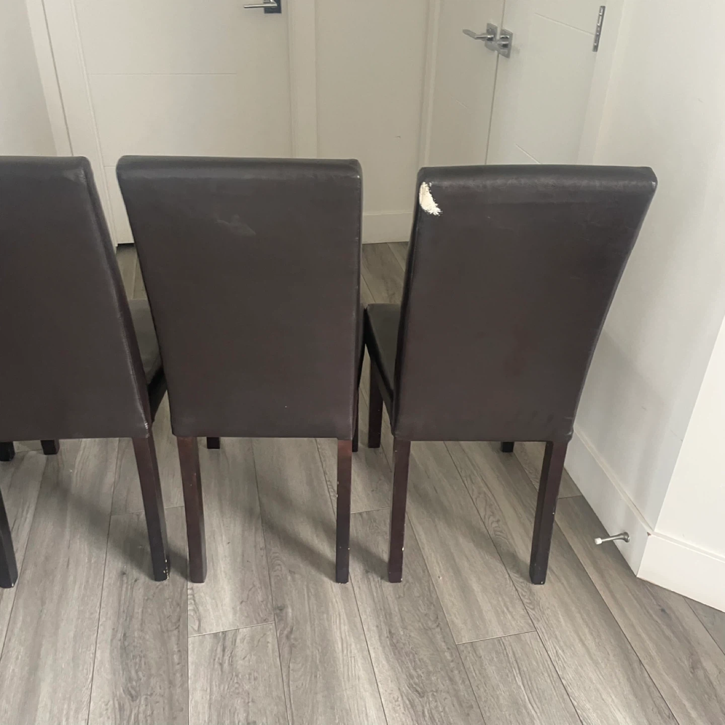 4 Leather Dining Chairs - photo 5