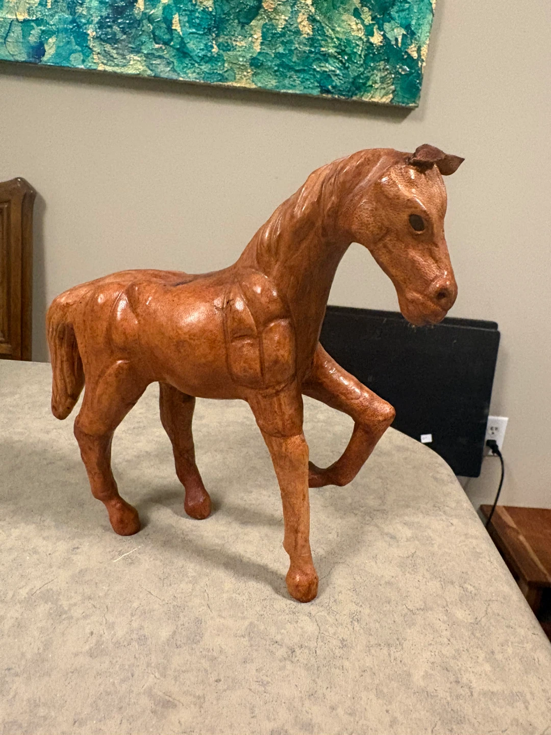 Vintage Leather Horse Figurine
