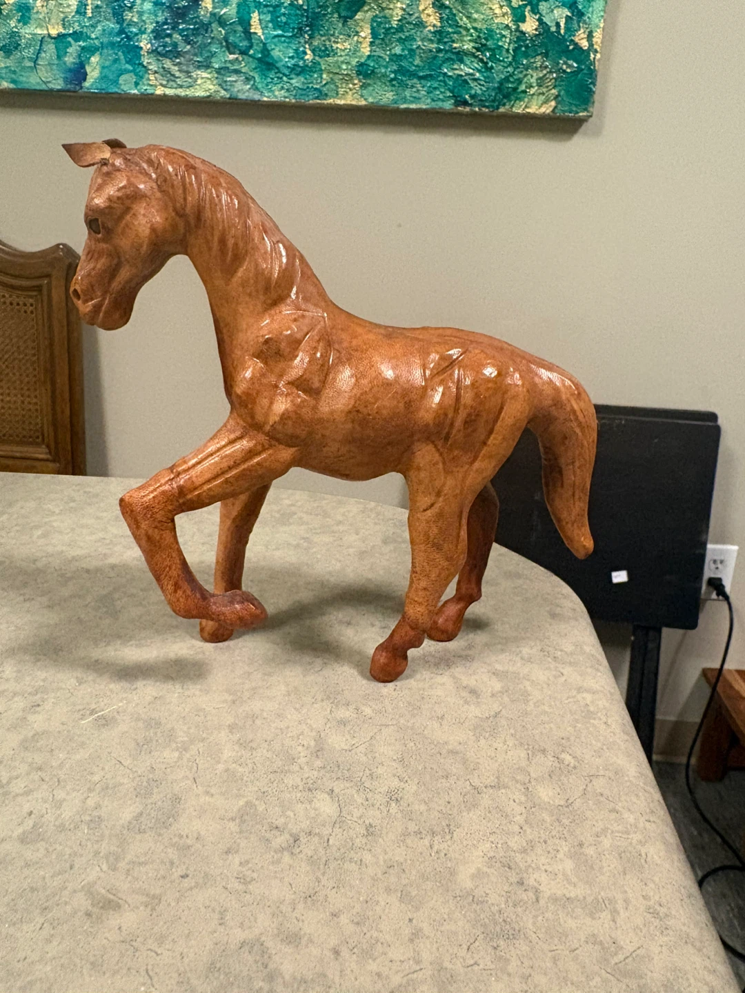 Vintage Leather Horse Figurine - photo 3