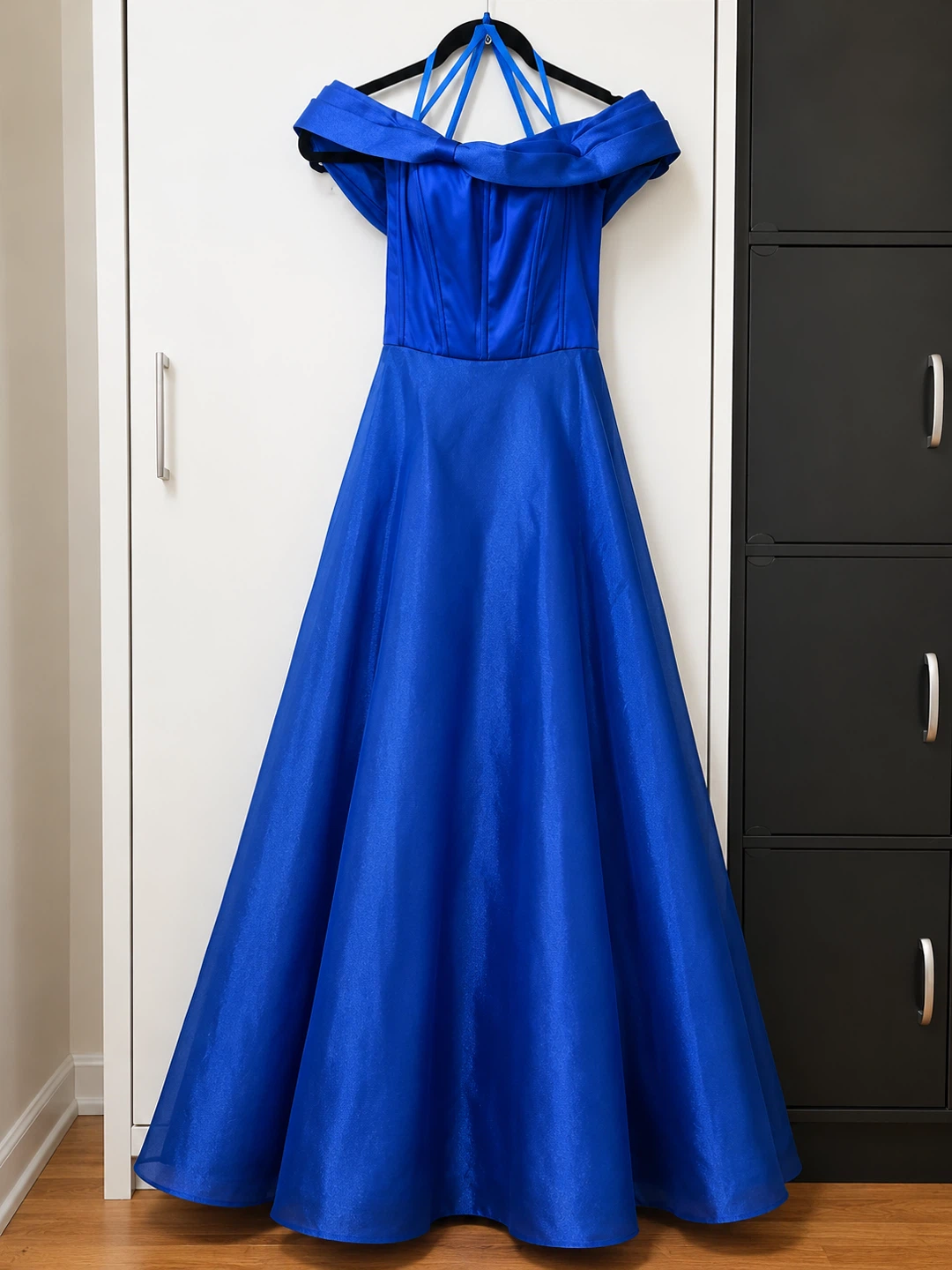 Royal Blue Off-the-Shoulder Prom Dress