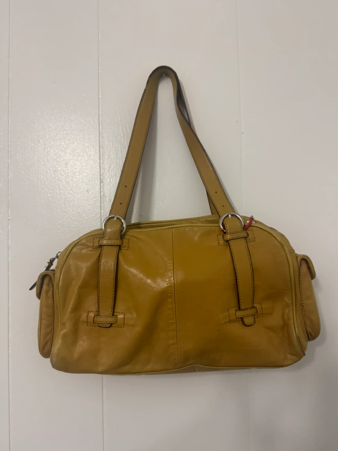 Italian hand craft brand, Mazzini Yellow Leather Shoulder Bag - photo 2