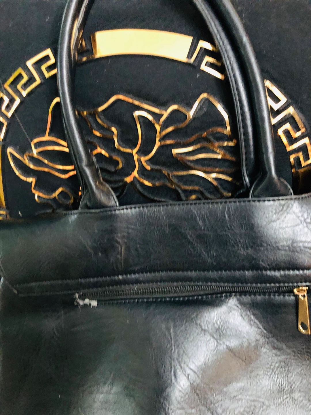 Black pure Leather Handbag made in Italy - photo 5