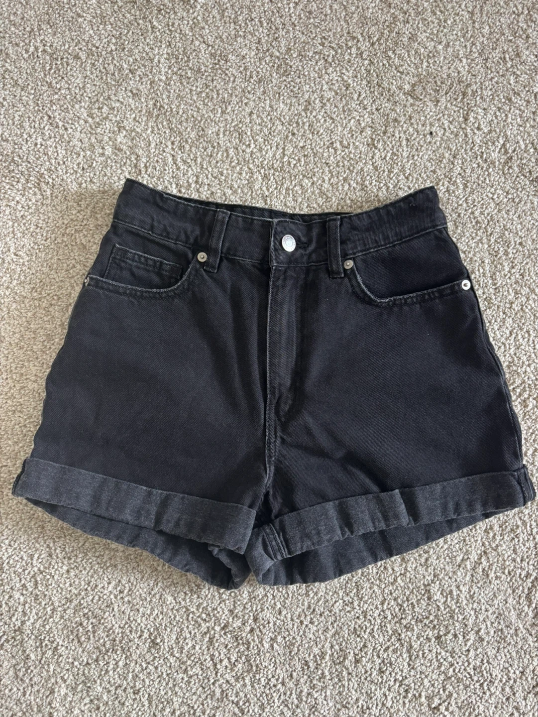H&M Black Denim Shorts Size US 4