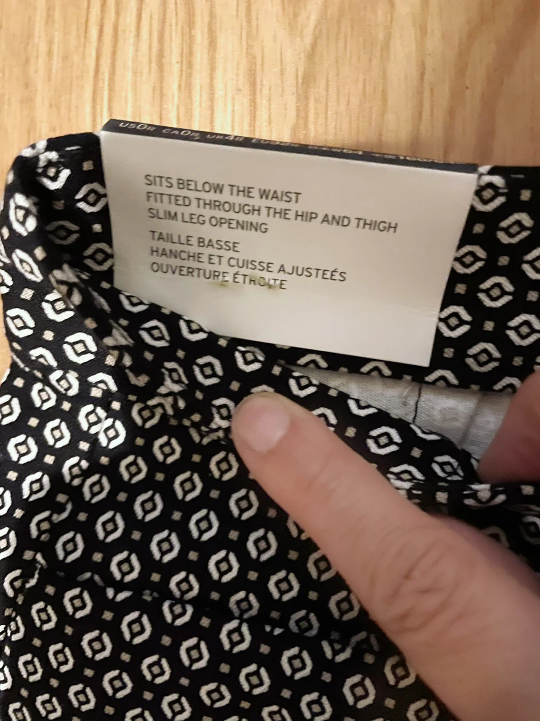 Gap Slim City Pants Black and White Geometric Print Size 0 - photo 3