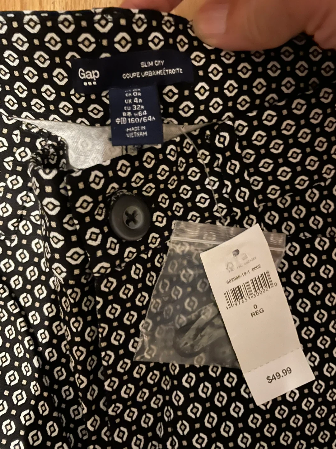 Gap Slim City Pants Black and White Geometric Print Size 0 - photo 4