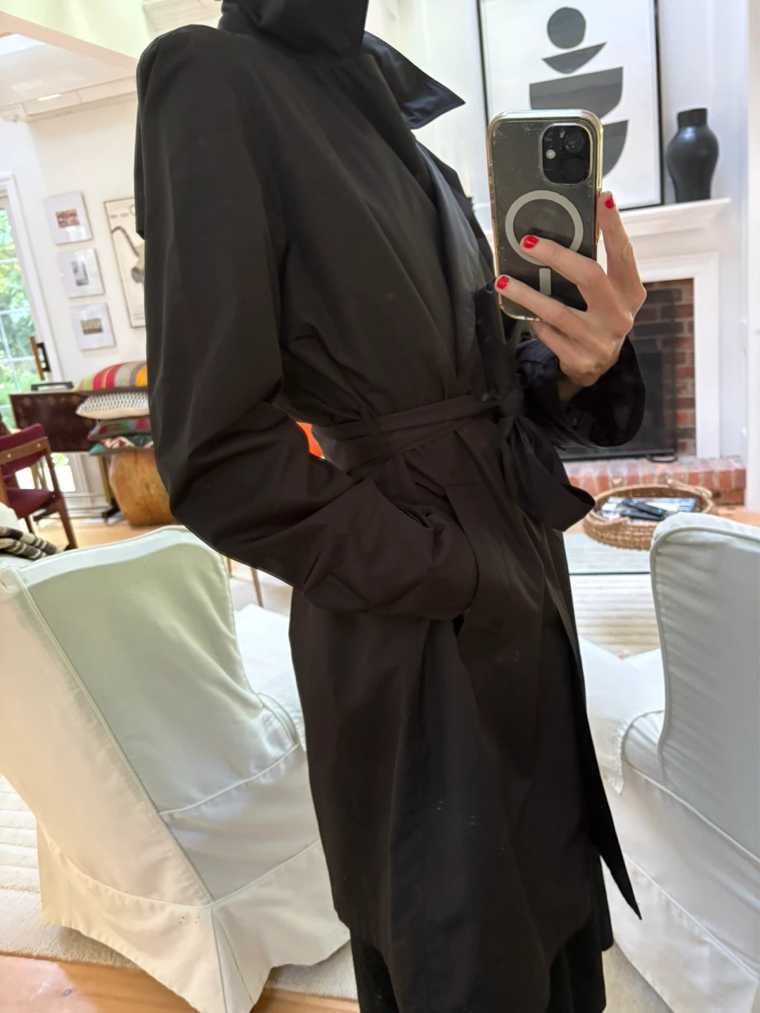 Black L'Pretti Trench Coat with Belt - photo 5